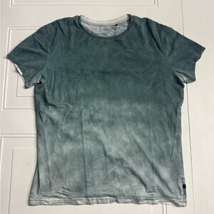 William Rast Green Geometric Distressed Graphic T-shirt Mens Size Large Cotton